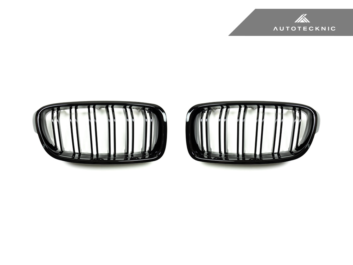 Dual-Slats Gloss Black Front Grille Set - F30 3-Series