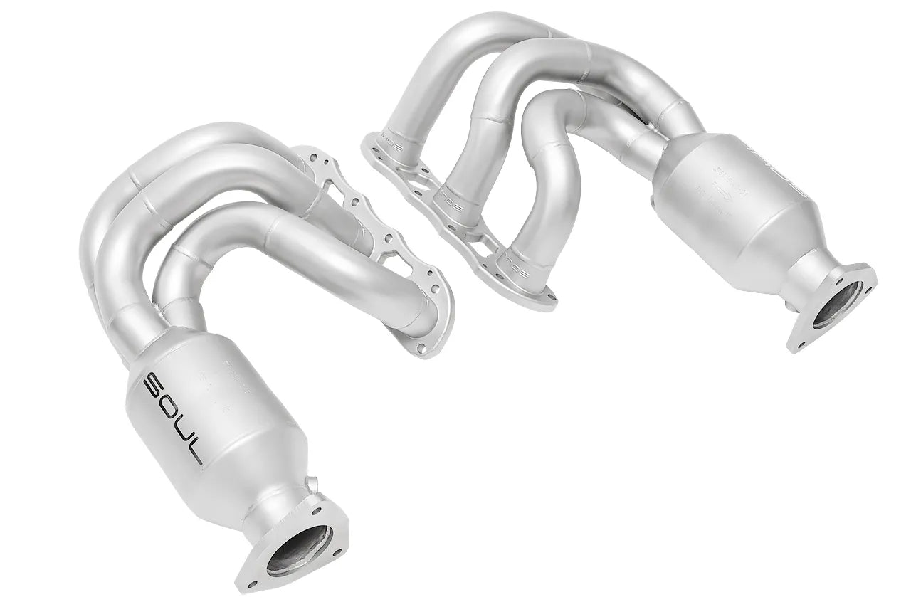 991.1 Carrera Long Tube Street Headers (w/ HJS HD 200 Cell Cats)