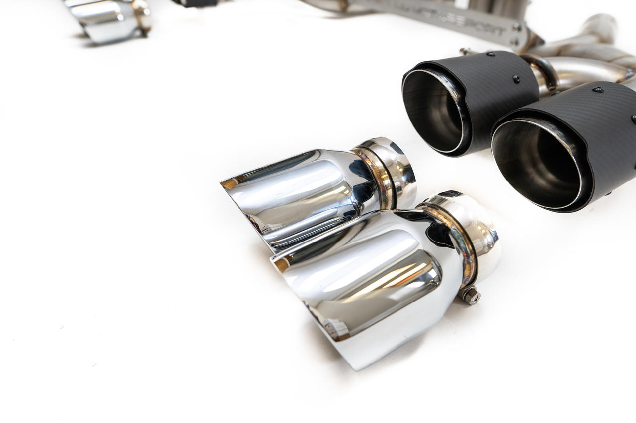 BMW M5 F90 Muffler Bypass Pipes with Quad Style Tips