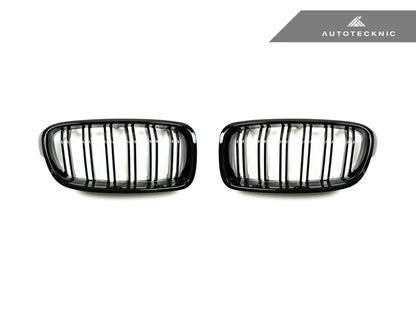 Dual-Slats Gloss Black Front Grille Set - F30 3-Series