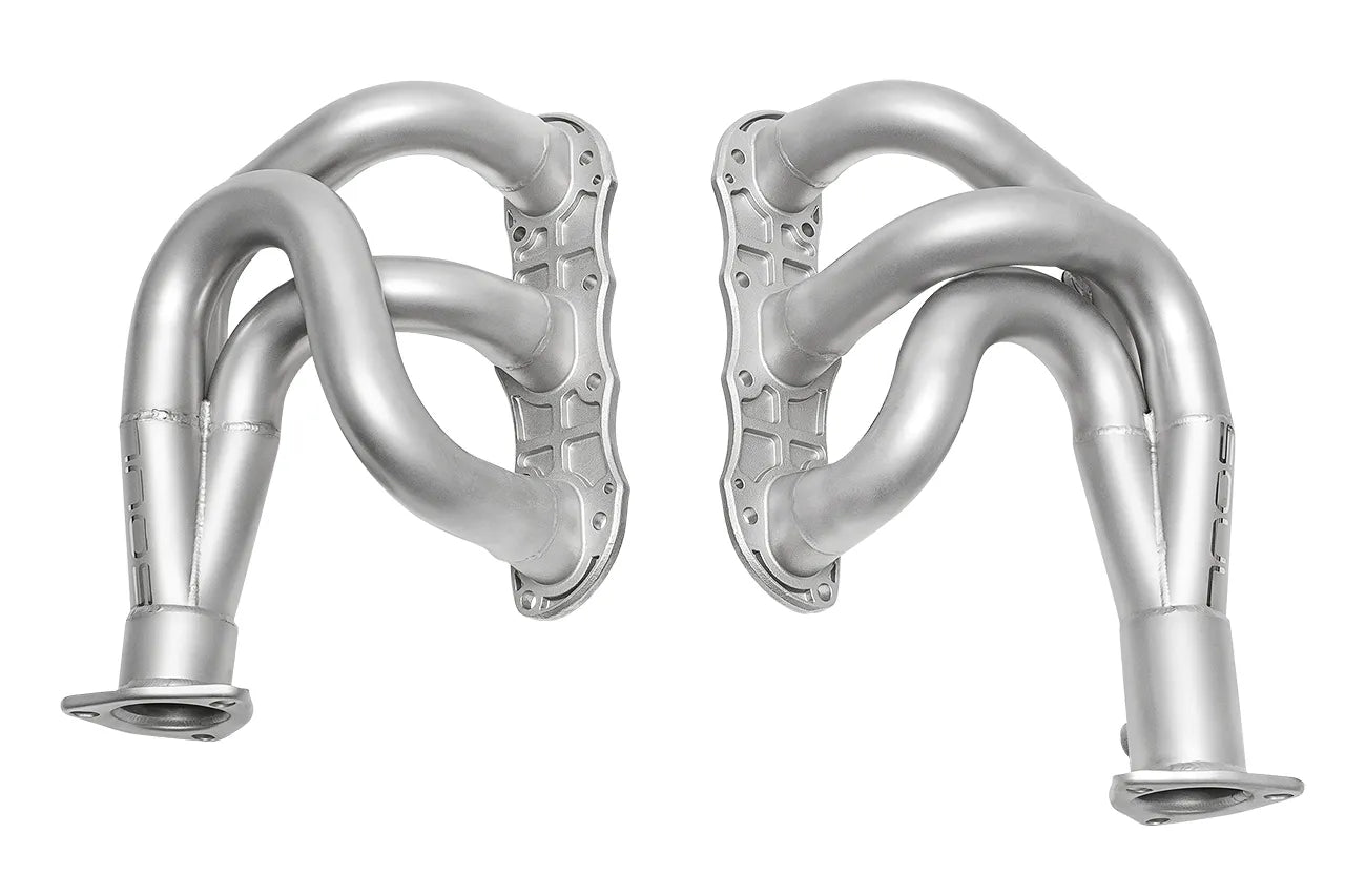 997.2 Carrera Long Tube Competition Headers (catless) with O2 Spacers (pair)