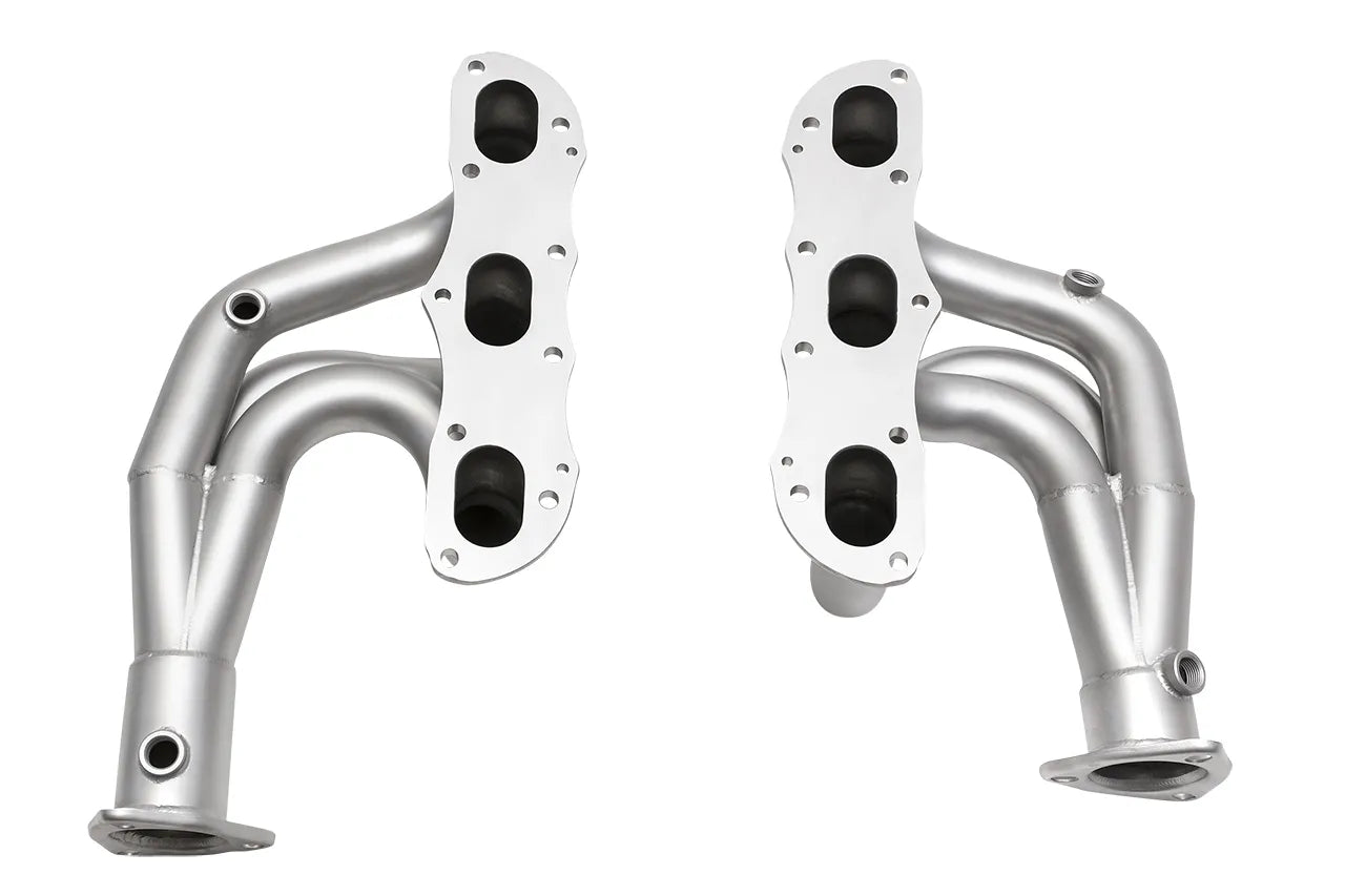 997.2 Carrera Long Tube Competition Headers (catless) with O2 Spacers (pair)