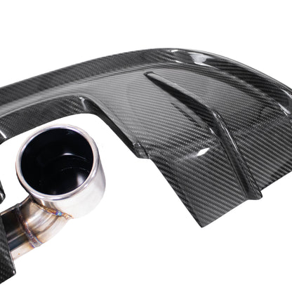 GT4 Style Rear Diffuser With Custom Rear Exhaust Pipe 718 Boxster Cayman