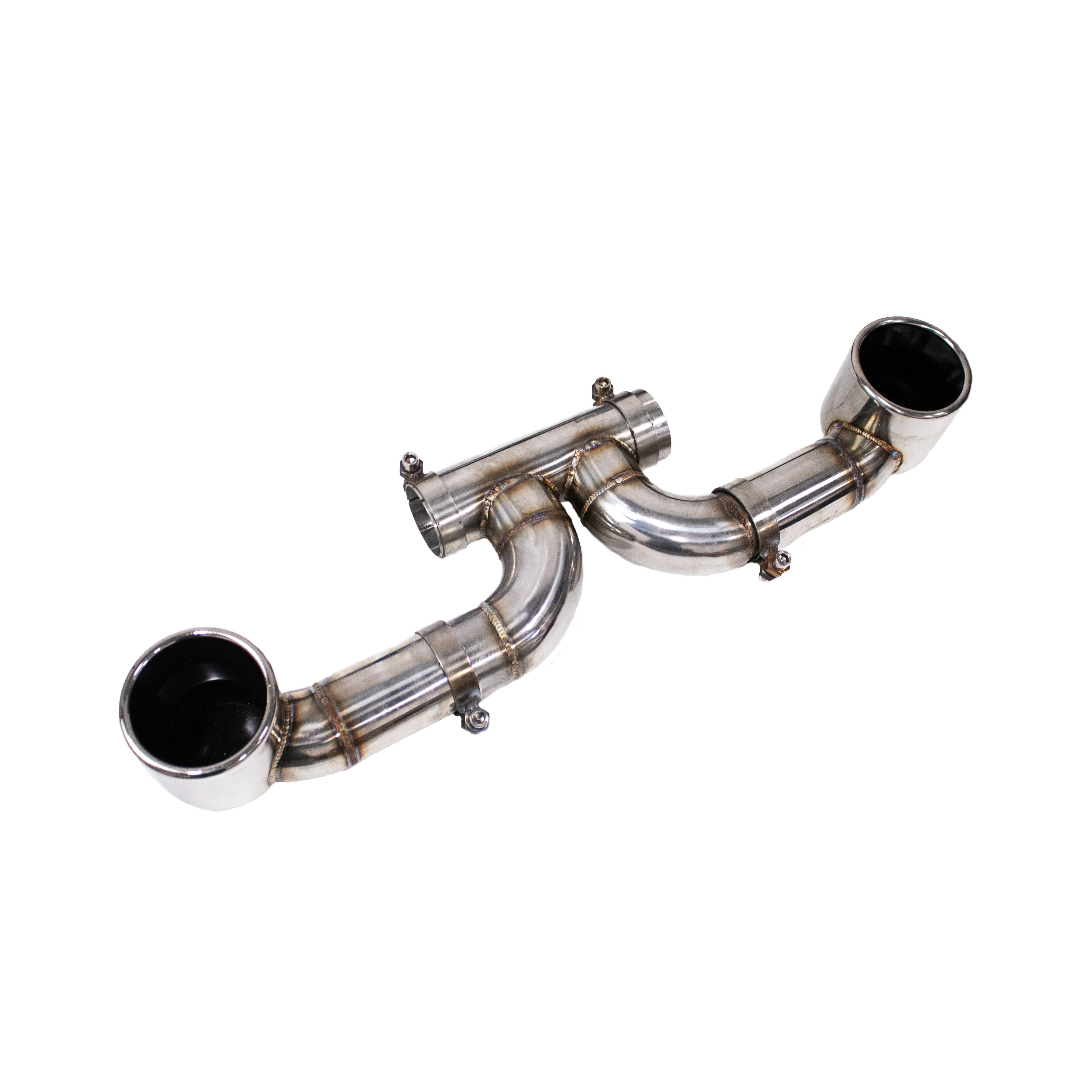 GT4 Style Rear Diffuser With Custom Rear Exhaust Pipe 718 Boxster Cayman