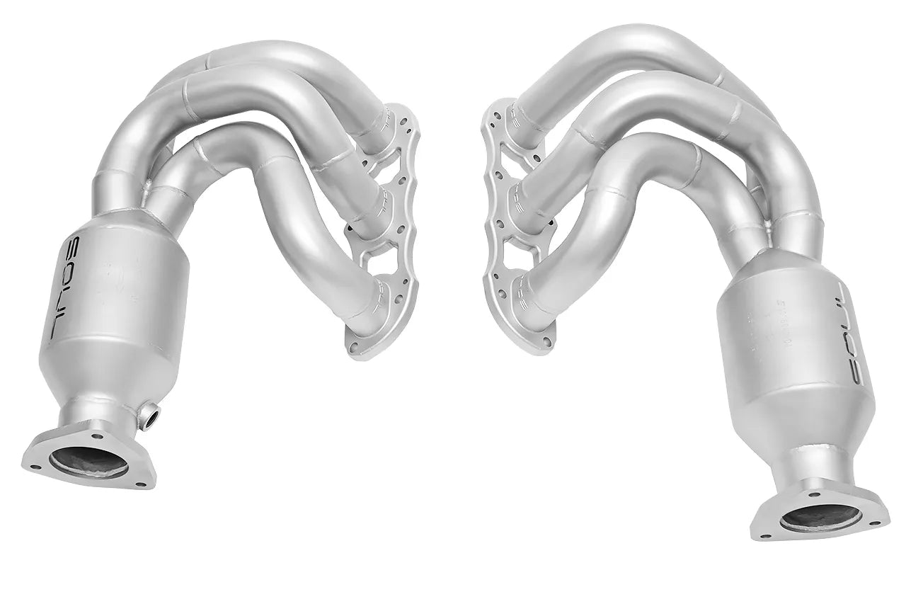 991.1 Carrera Long Tube Street Headers (w/ HJS HD 200 Cell Cats)