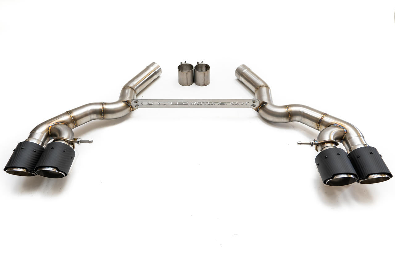 BMW M5 F90 Muffler Bypass Pipes with Quad Style Tips